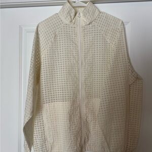 Fabletics Ivory Checkered Jacket